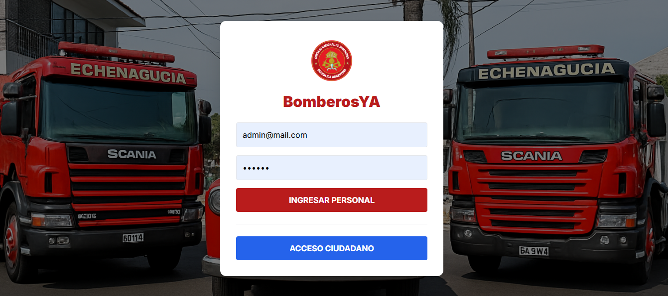 BomberosYA Dashboard Web